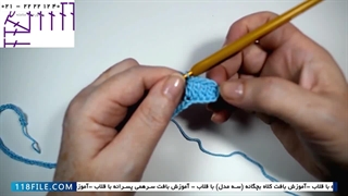 آموزش بافت لباس بچگانه-آموزش بافت لباس کودک-بافتنی-نحوه بافت سارافون با طرح گل