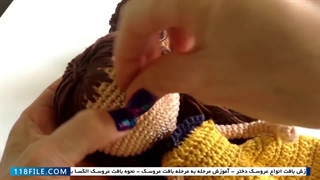 آموزش بافت عروسک دختر-آموزش بافت عروسک دختر خوشگل -عروسک رومینا قسمت ششم