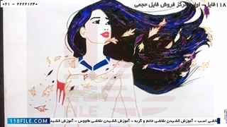 فیلم آموزش ویترای-آموزش نقاشی روی ظروف-آموزش کشیدن نقاشی یک خانم روی شیشه  15