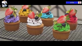 کاپ کیک خامه ای رنگارنگ - موج کره ای