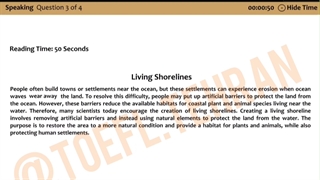 TOEFL iBT Home Edition Speaking Question3 Living Shorelines تافل هوم ادیشن اسپیکینگ