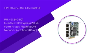 کارت شبکه HPE Ethernet 1Gb 4-port 366FLR Adapter با پارت نامبر 665240-B21