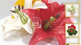 سرگل مصنوعی اورینتال رنگی چرمی | گل اورینتال