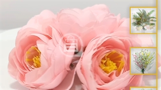 سرگل پیونی متوسط صورتی | گل مصنوعی صورتی