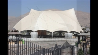 زیباترین سایبان خیمه ای تراس رستوران-بهترین سقف خیمه  ای باغ رستوران