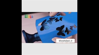 تکنیک استفاده از مایع ورق طلا(نقره و مس) به روی شابلون