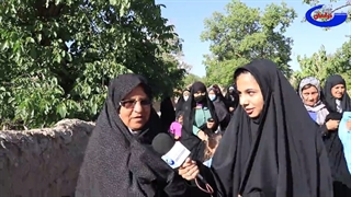 همایش پیاده روی در روستای مسک از توابع شهرستان درمیان