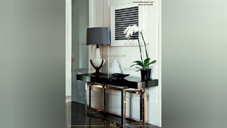 میز کنسول شیک و جدید مدل پایه استیل رویه ام دی اف