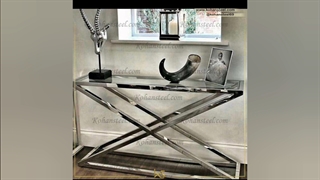 میز کنسول استیل به همراه آیینه استیل