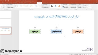 تراز کردن و مرتب‌سازی (Aligning) اشیاء در پاورپوینت
