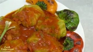 طرز تهیه دلمه کلم پیچ یا کلم شکم پر