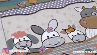 فرش ماشینی کودک افرند ۵۰۰ شانه گل برجسته کد ۱۸۲D