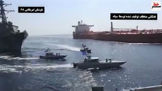 14010331: سرخط - جولان قدرت قایق های تندروی سپاه در حضور ناوهای آمریک