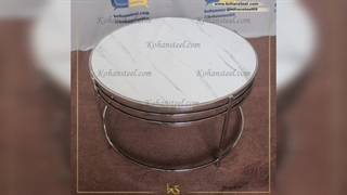 خرید میز جلو مبلی استیل گرد