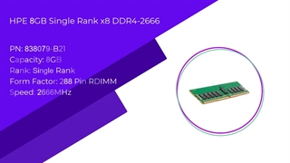 رم سرور اچ پی ایHPE 8GB Single Rank x8 DDR4-2666  با پارت نامبر 838079-B21