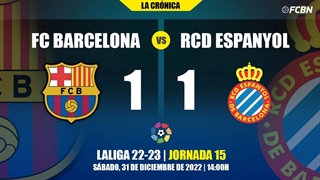 خلاصه بازی بارسلونا 1-1 اسپانیول (10 دی 1401)